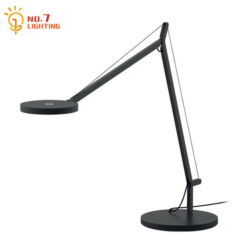 Afralia™ Modern Black Iron Arm Table Lamp for Bedroom, Study, Living Room