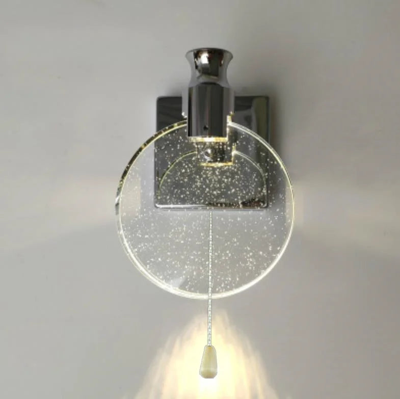 Afralia™ Crystal Glass Gold LED Wall Lamp for Modern Luxury Lighting in Living Bedroom Bedside Aisle