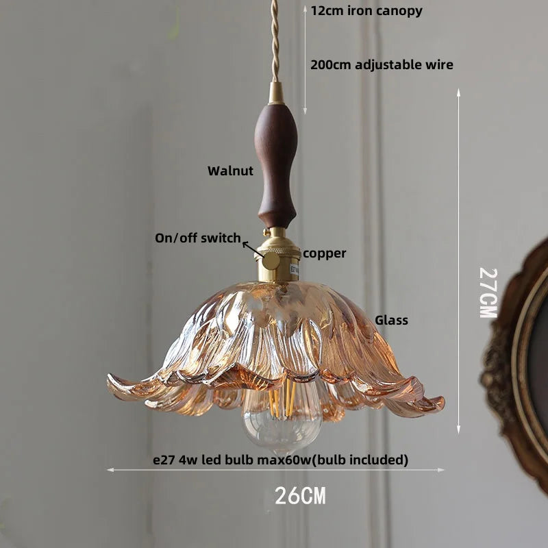 Afralia™ Yellow Glass Wire LED Pendant Light - Modern Nordic Home Decor