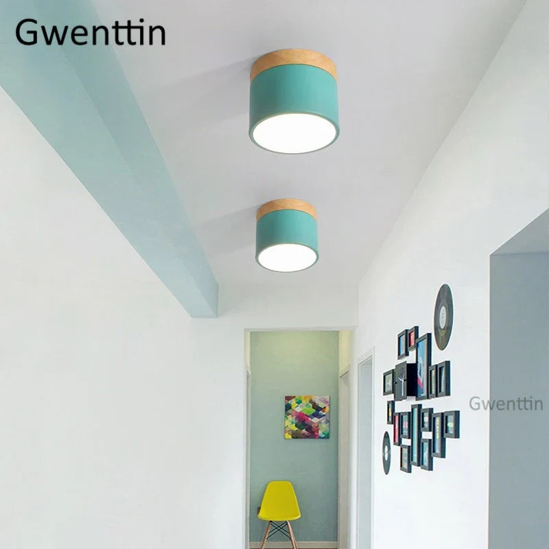 Afralia™ Wood Ceiling Light: Modern Nordic Kitchen Living Room LED Spotlight Fixture