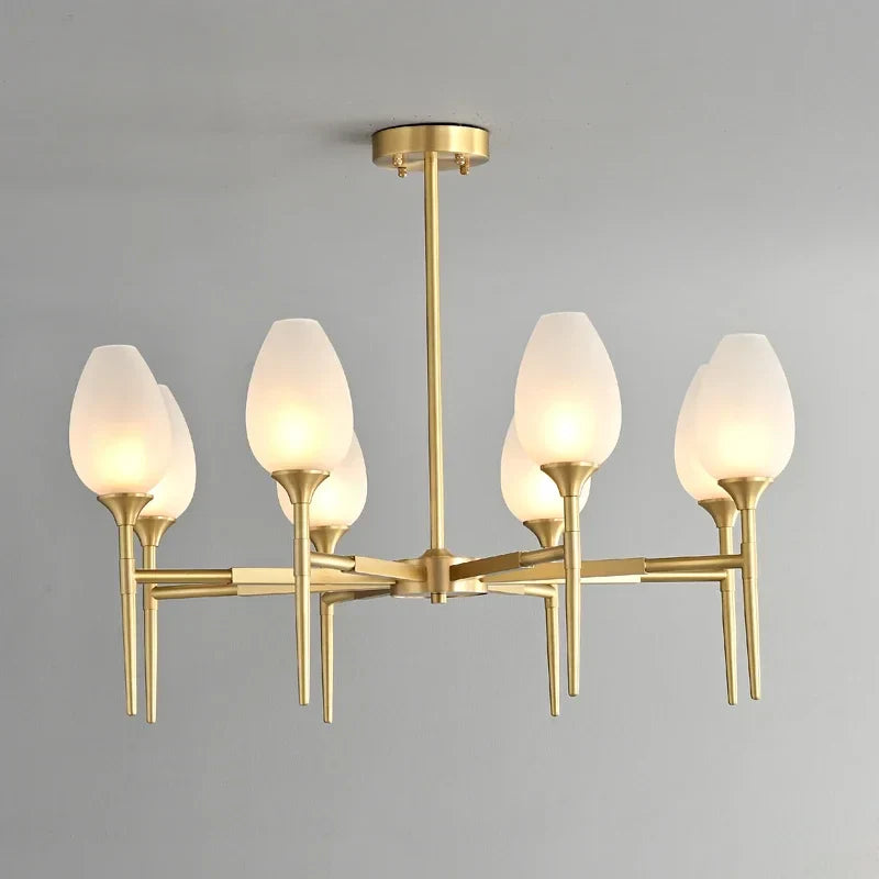 Afralia™ Modern Copper Glass Pendant Light for Living/Dining/Bedroom - American Style