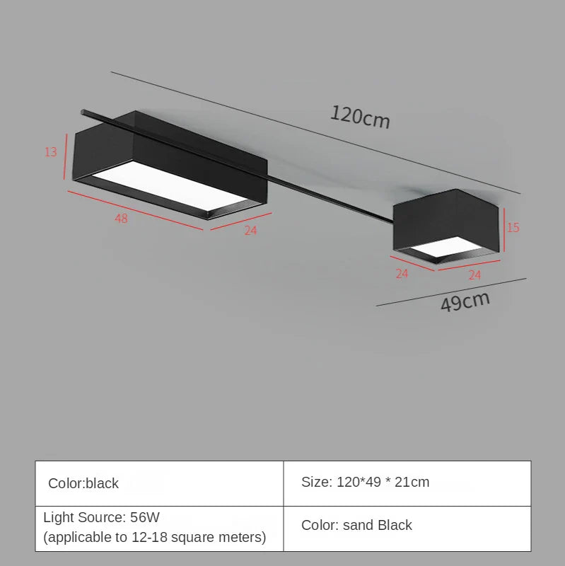 Afralia™ Black Nordic LED Ceiling Lights Chandeliers for Modern Living Room Decoration