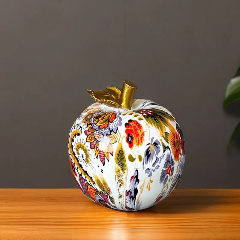 Afralia™ Apple Resin Figure Decorative Ornament for Home Office, Morden Art Craft Decor