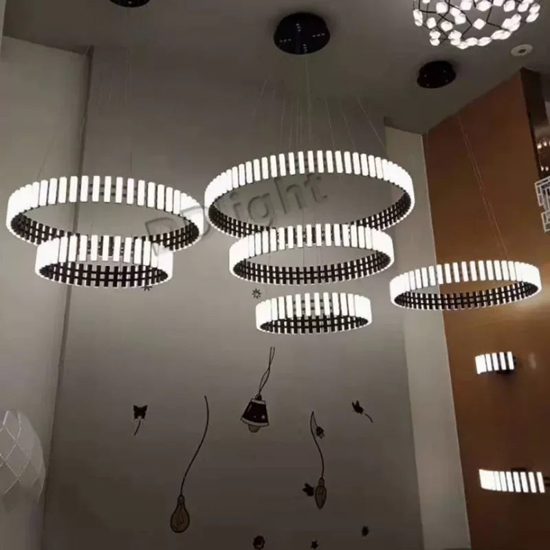 Afralia™ Lstre Modern Circle Chandelier for Bright 360° Lighting in Living Room, Bedroom, Kitchen