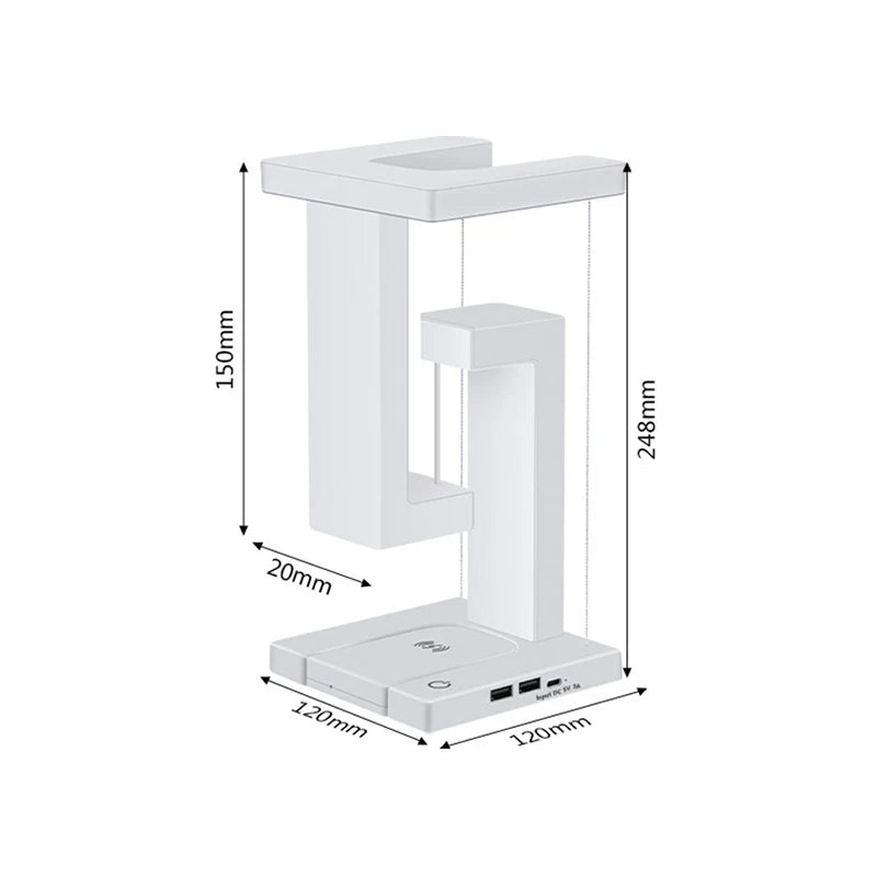 Afralia™ Wireless Charging Desk Lamp LED Night Light for Bedroom, Anti-Gravity Design