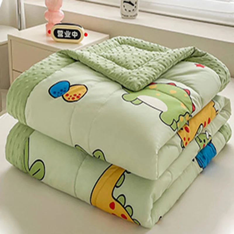 Afralia™ Cartoon Pattern Summer Comforter: Skin-Friendly Breathable Quilt for Kids & Adults