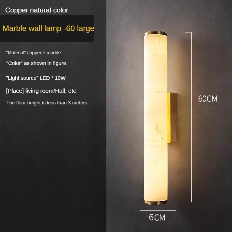 Afralia™ Spanish Marble Wall Lamp Black Gold Cylindrical Sconce for Villa Background