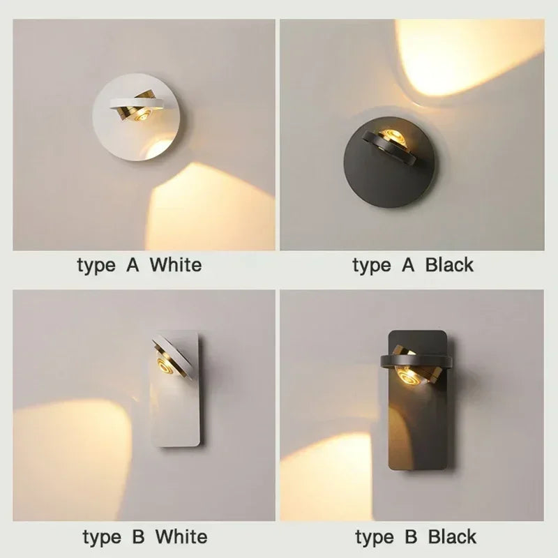 Afralia™ LED Rotatable Wall Lamp for Bedroom Living Room - Modern Indoor Wall Sconces