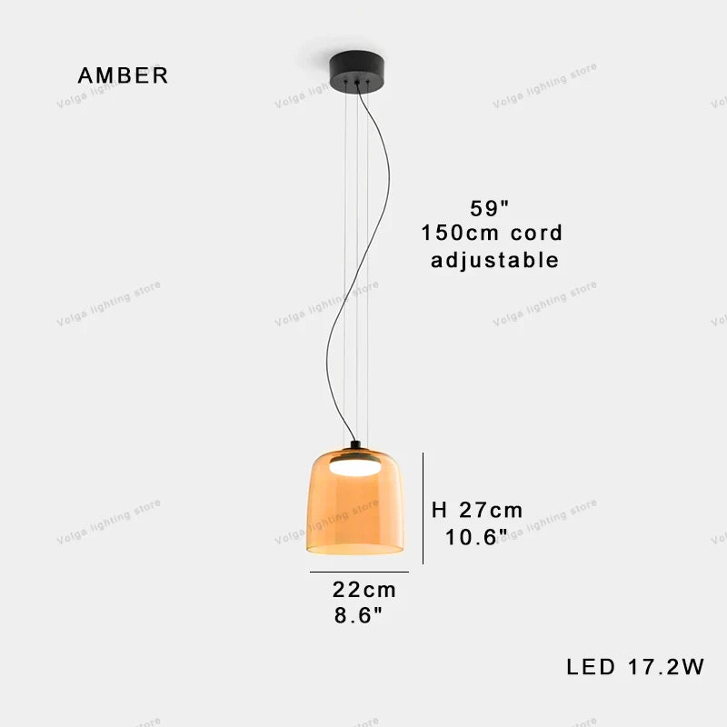 Afralia™ Nordic Glass Pendant Lights - Dimmable LED Ceiling Lamps for Dining Room