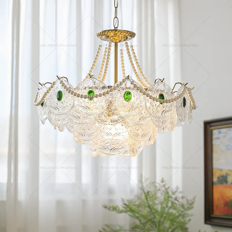 Afralia™ Crystal Chandelier: Modern Chic Pearl Light for Elegant Home Decor