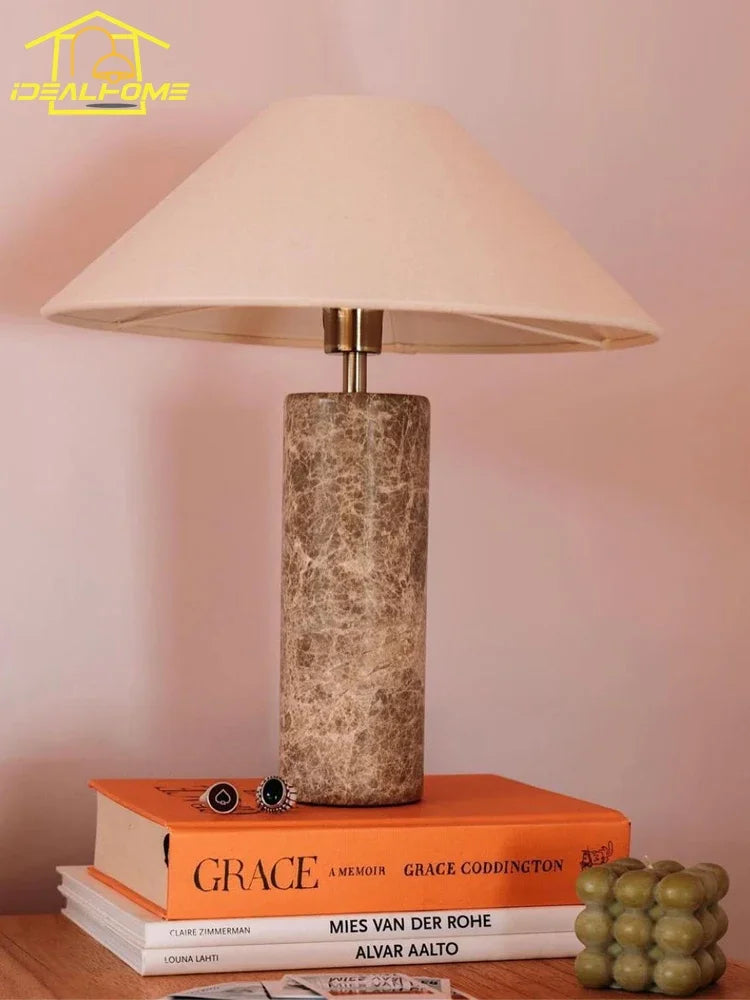 Afralia™ Wabi-sabi Marble Table Lamp LED E27, Modern Designer Desk Light for Home Decor
