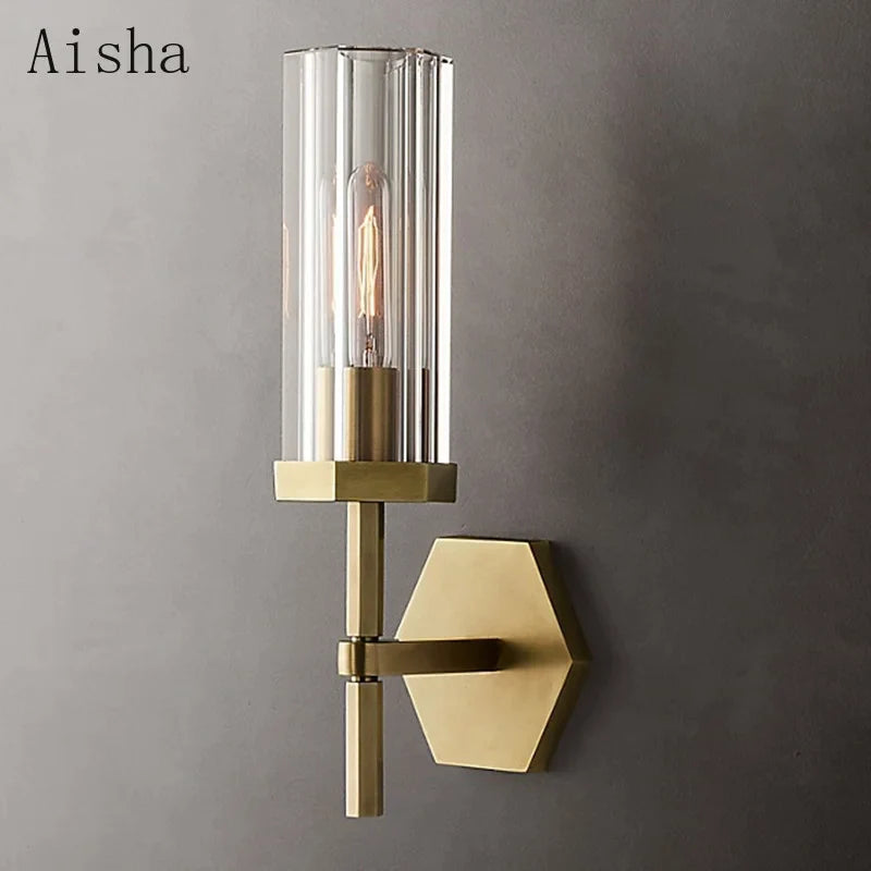 Afralia™ Crystal Shades Gold/Black Metal Wall Sconces - Elegant Edison Wall Mounted Lights