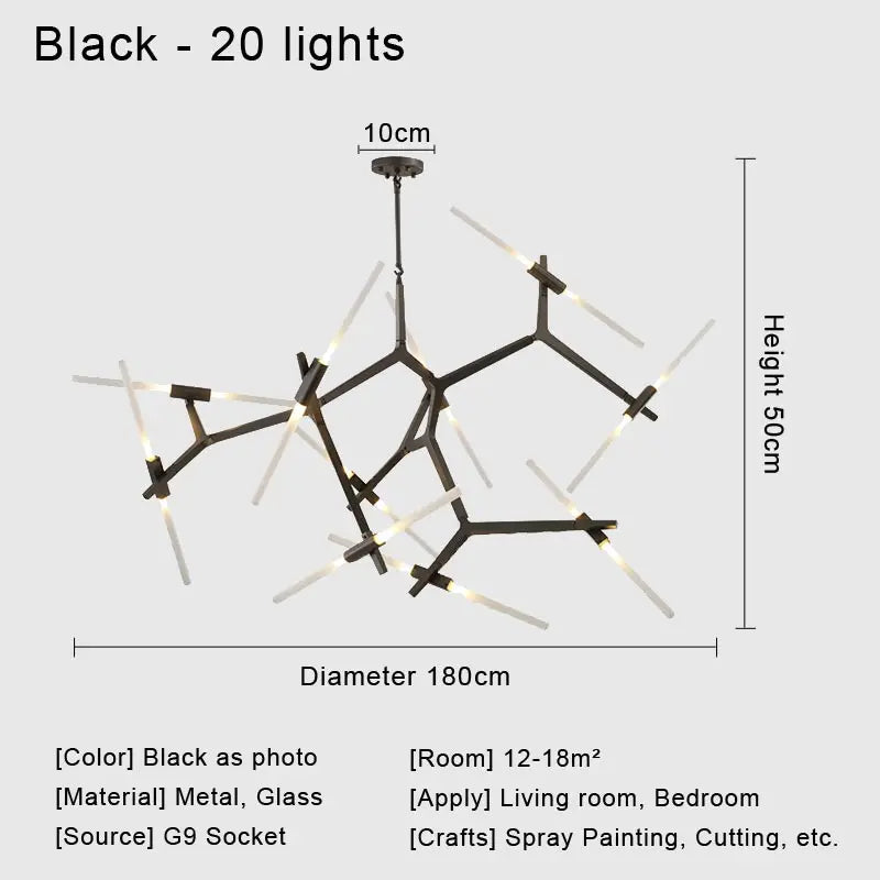 Afralia™ Glass LED Chandelier Ceiling Light for Modern Nordic Design Home Decor