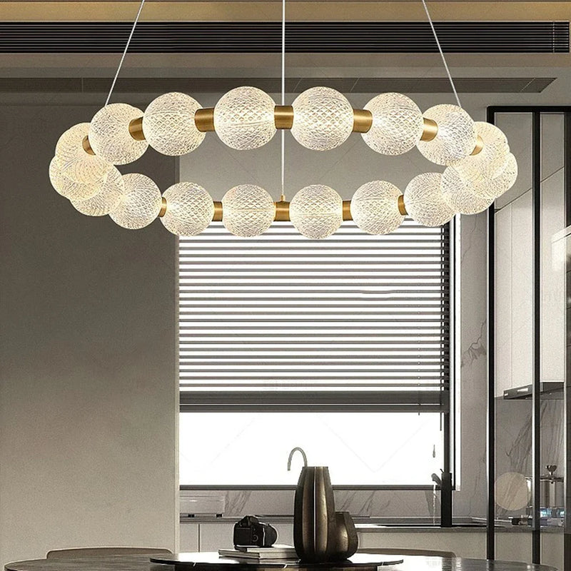 Afralia™ Modern LED Ball Chandelier: Nordic Light Luxury Round Pendant Lamp