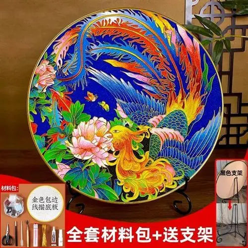 Afralia™ Cloisonne Silk Enamel Painting DIY Kit - Beginner Handmade Material Package