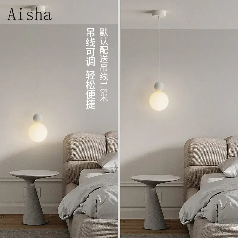 Nordic Cream Hanging Light for Children's Bedroom by Afralia™