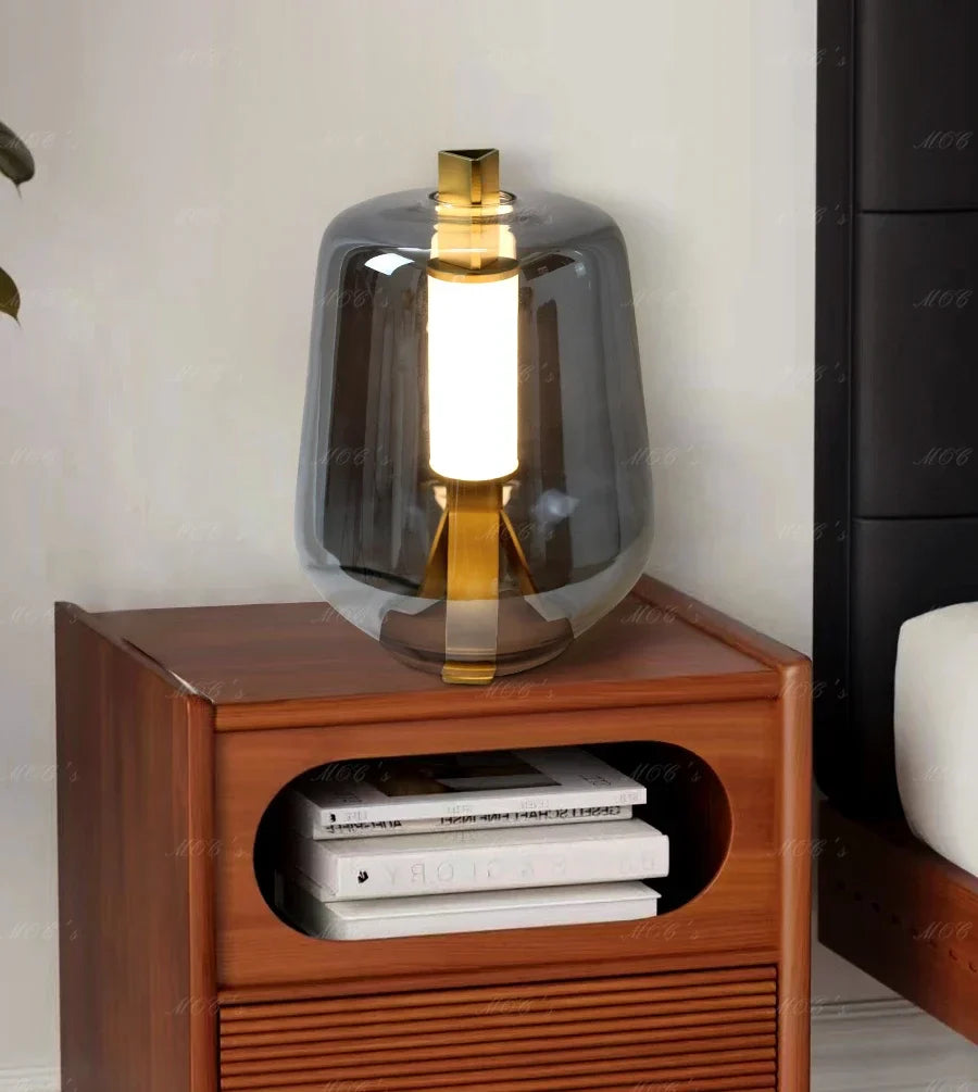Afralia™ Nordic Glass Table Lamp Modern Luisa Desk Lamp LED Reading Lighting