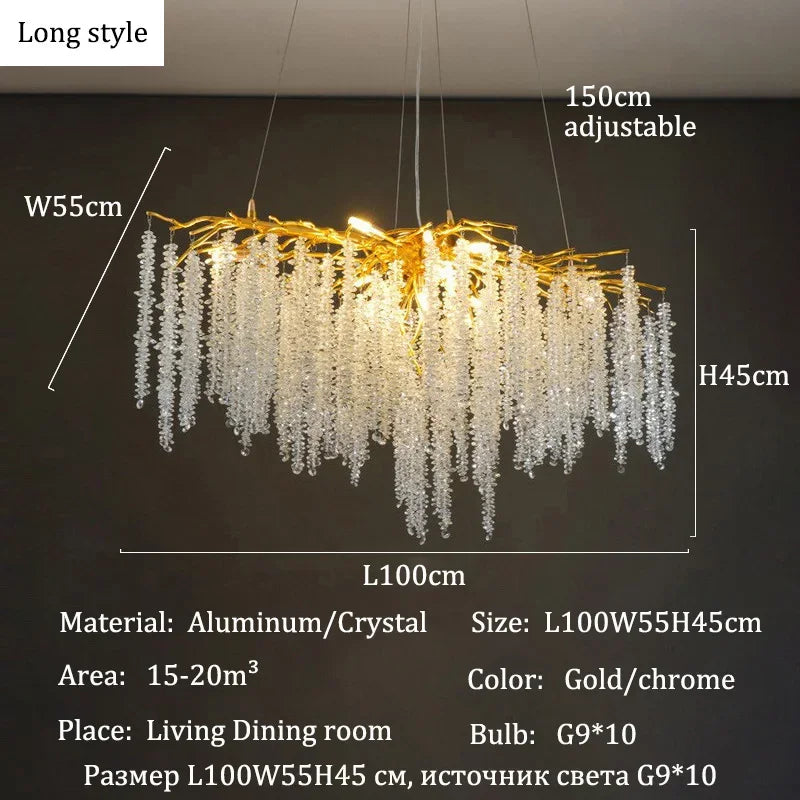 Afralia™ Crystal Chandeliers: Luxury LED Ceiling Pendant Lamps for Home Villa Living Room.