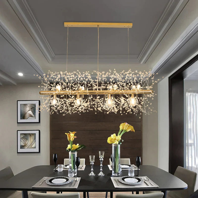 Afralia™ Crystal Snowflake Chandelier: Luxe Nordic Style Living Room Lighting