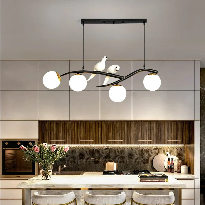 Afralia™ Nordic Bird Chandelier: Elegant Ceiling-Mounted Pendant Light for Home Dining & Living Rooms