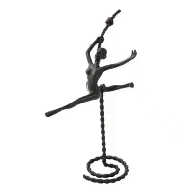 "Afralia™ Ballerina Dancer Sculpture - Abstract Metal Handicraft Figurine for Room Decor"