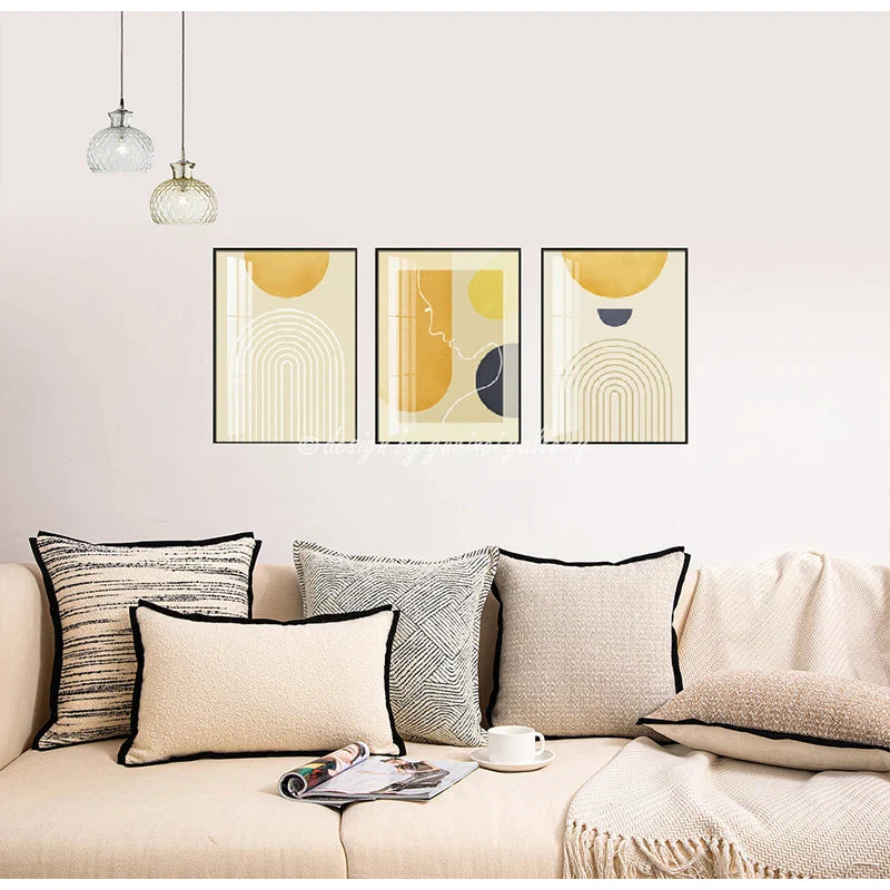 Afralia™ Wool Blend Geometry Cushion Cover - Wabi Sabi Style for Living Room Sofa