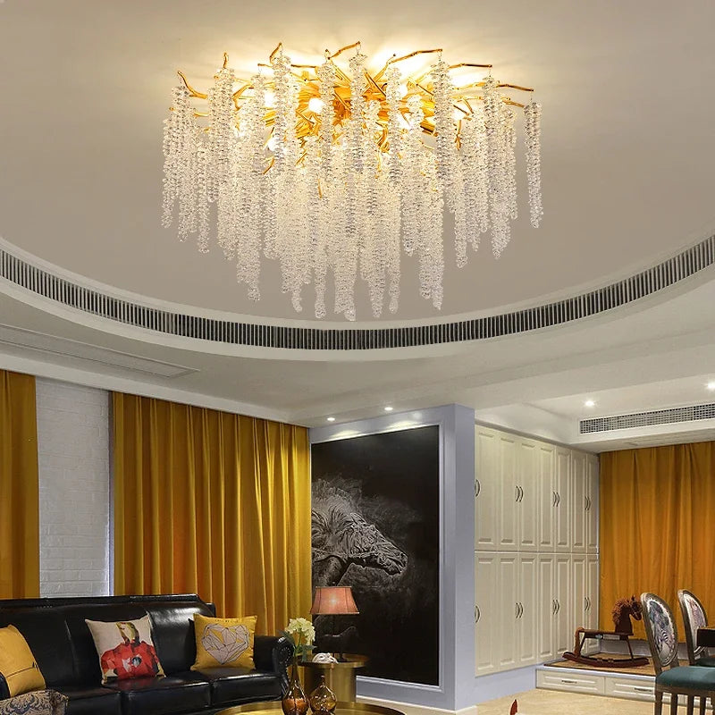 Afralia™ Crystal Tassel LED Chandeliers for Luxury Home Decor