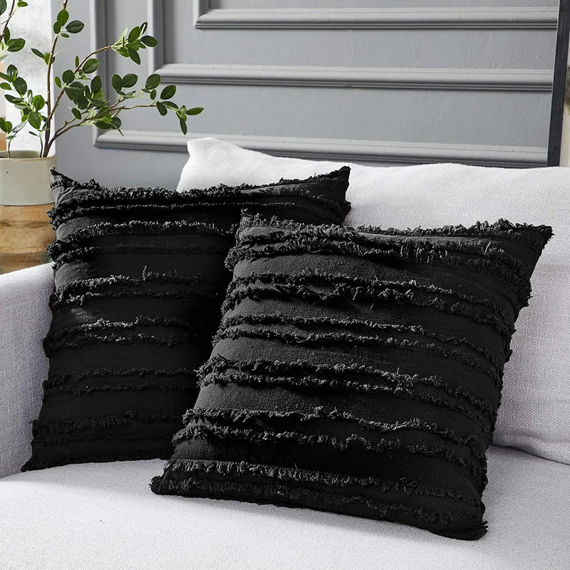 Afralia™ Boho Chic Tassel Striped Pillow Covers for Home Decor