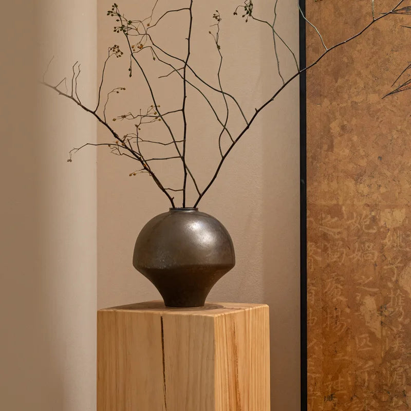 Afralia™ Chinese-style Retro Porcelain Vase Handmade Flower Vase Artistic Home Decoration