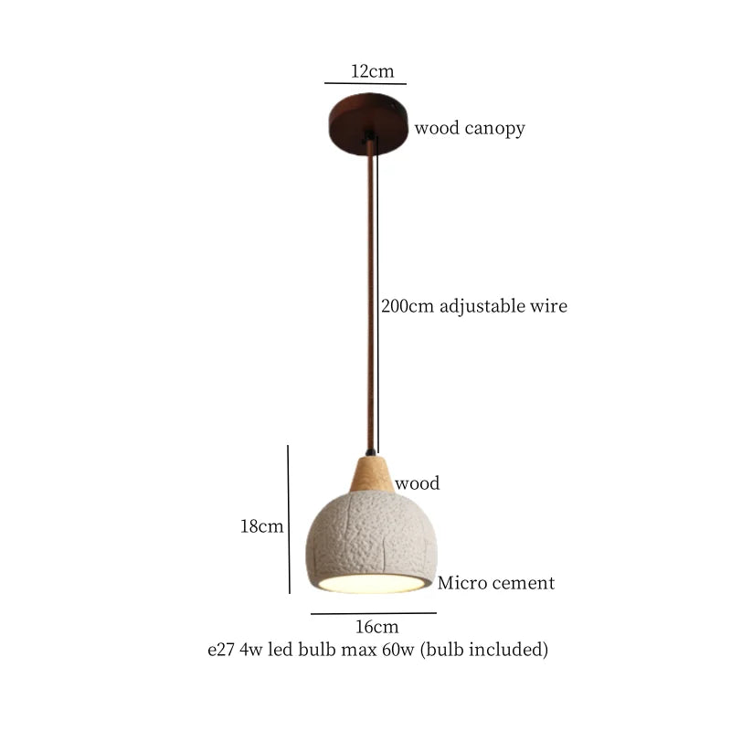 Afralia™ Columnar Micro Cement LED Hanging Lamps | Home Decor Pendant Light