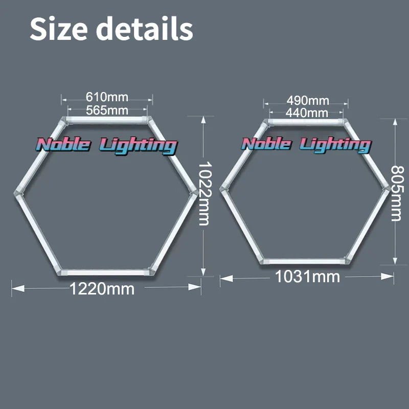 Afralia™ Aluminum Housing Hexagon LED Light Bar Detailing Light 5X12M Honeycomb Ceiling Lamp