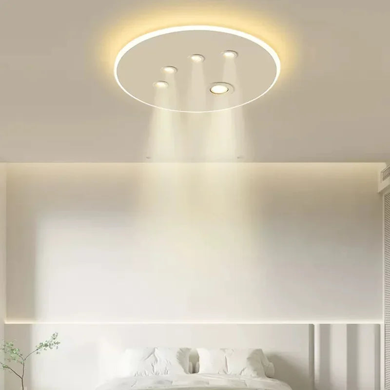 Afralia™ Modern Round LED Ceiling Lights for Home Lighting in Black and White