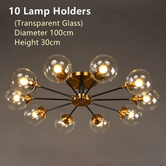 Afralia™ Glass Ball Chandeliers: Scandinavian LED Ceiling Lamps for Living Room & Bedroom