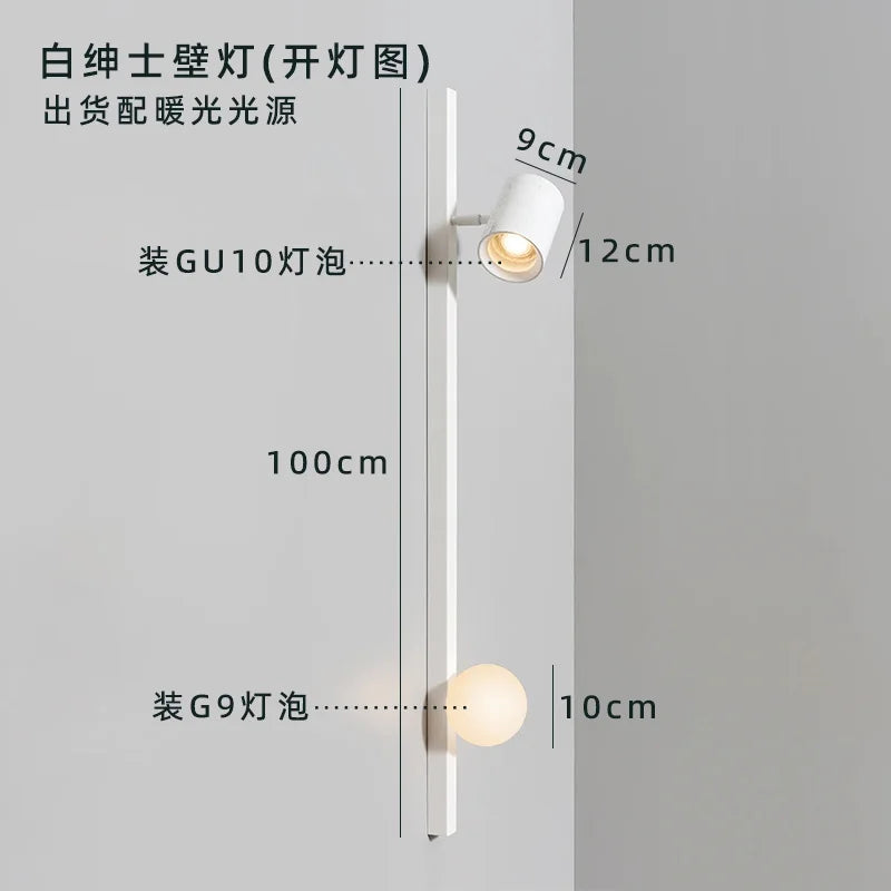 Afralia™ Black/White Wooden Wall Lamp for Minimalist Style Living Spaces