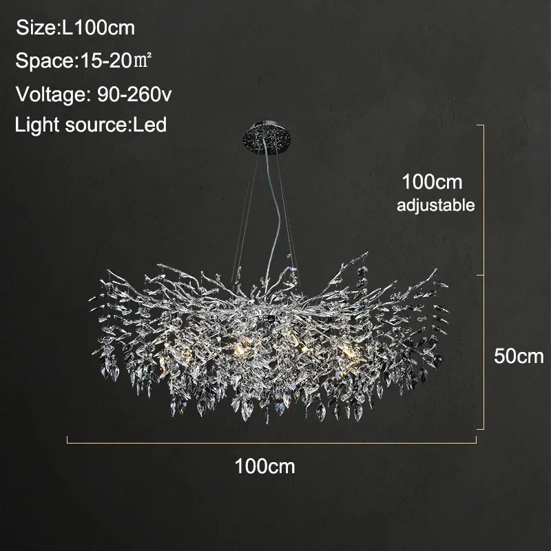 Afralia™ Branch Crystal Chandelier: Luxury LED Ceiling Light for Living Room & Dining Room