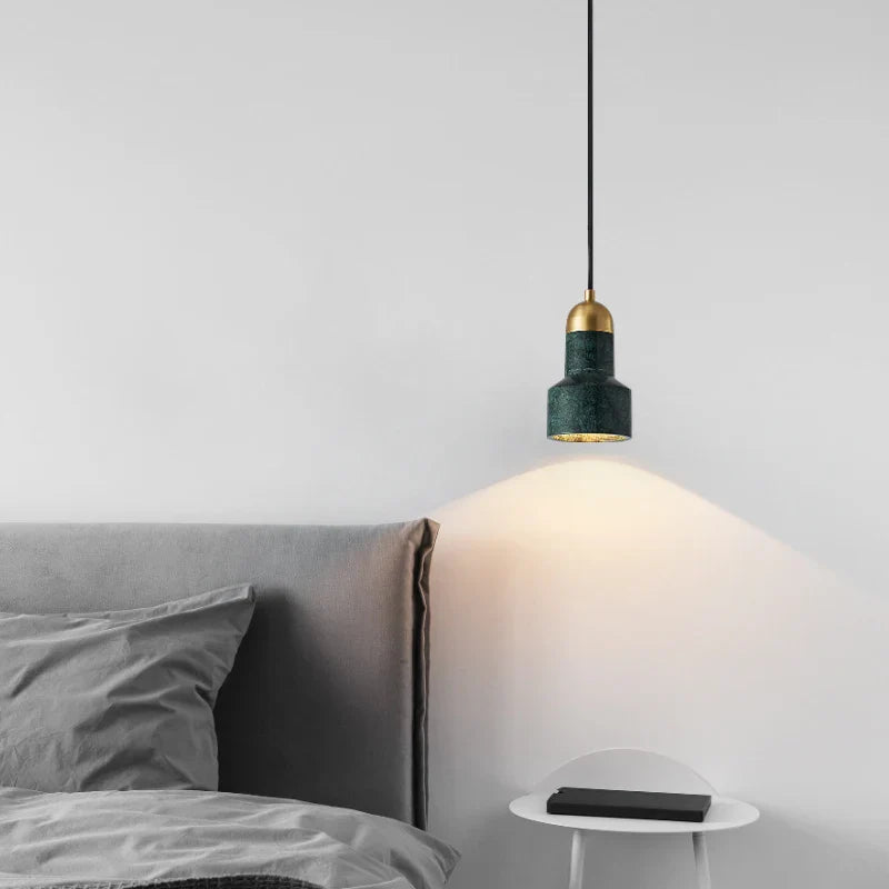 Afralia™ Marble Copper LED Pendant Lamp Modern Hanging Lights Fixtures