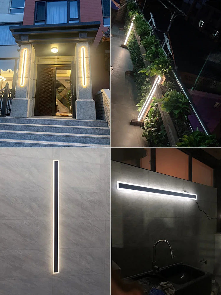 Afralia™ Minimalist Wall Lamp Strip Light for Outdoor Garden Decor