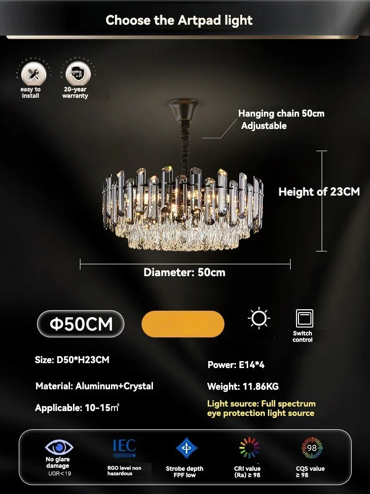 Afralia™ Gold Crystal Ceiling Chandelier: Luxury Modern LED Pendant for Home Décor