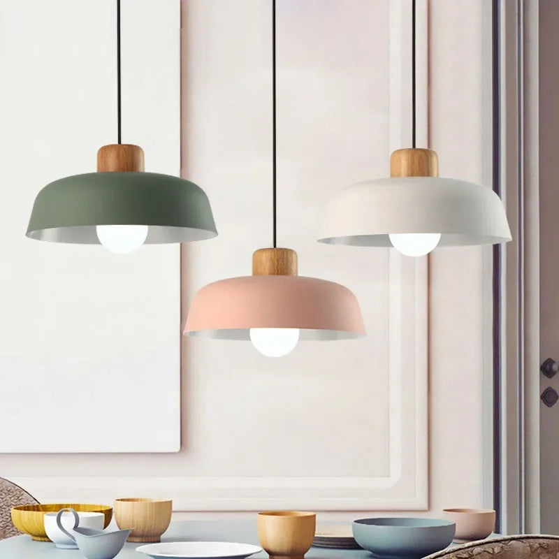 Afralia™ Modern Macaron Pendant Light | Nordic Iron Chandelier for Living and Dining Rooms