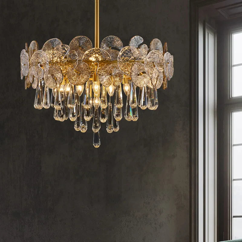Afralia™ Crystal LED Ceiling Chandelier for Luxurious Living Room Decor