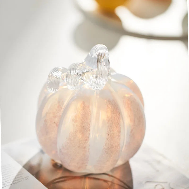 Afralia™ Gradient Glass Pumpkin Decorative Figurine for Home Decoration