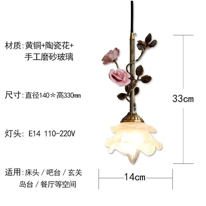 Afralia™ French Rose Copper Chandeliers: Elegant Vintage Pendant Lights for Home Decor