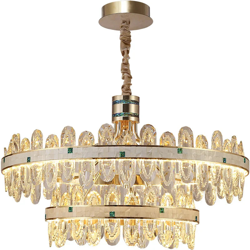 Afralia™ 2024 High-End Villa Crystal Chandelier with Hollow Design for Luxurious Living Rooms