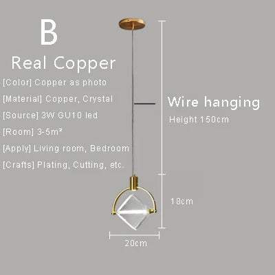 Afralia™ Crystal Pendant Lights Kitchen Fixture for Living Room, Dining Room, and Bedside