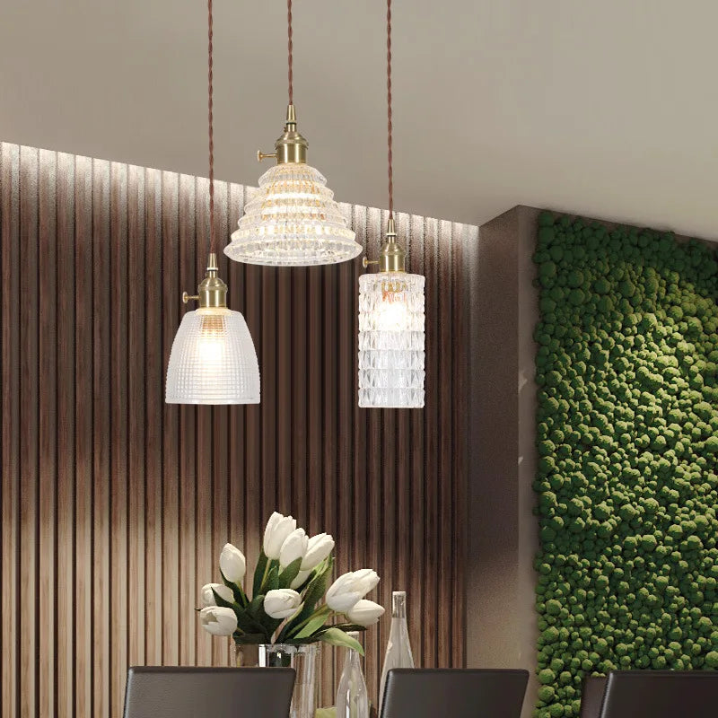 Afralia™ Petal Glass Copper LED Pendant Light- Modern Nordic Design