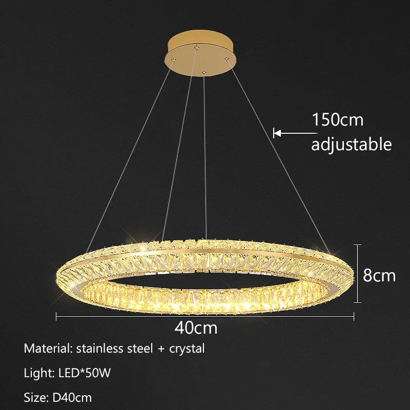 Afralia™ Modern Crystal Chandelier LED Pendant Lamp for Elegant Home Decor