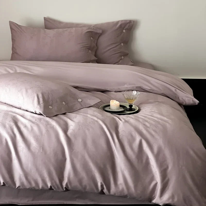 Afralia™ Egyptian Cotton Bedding Set Queen King Bed Linens Duvet Cover Pillowcase