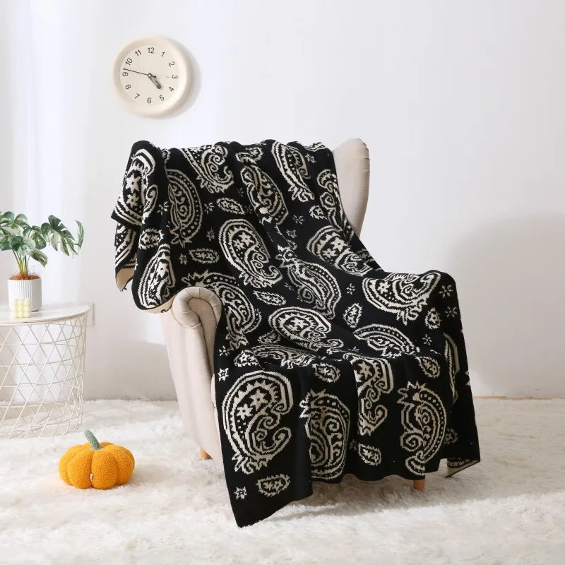 Afralia™ Cashew Pattern Two-Color Blanket for Living Room, Bedroom, or Balcony