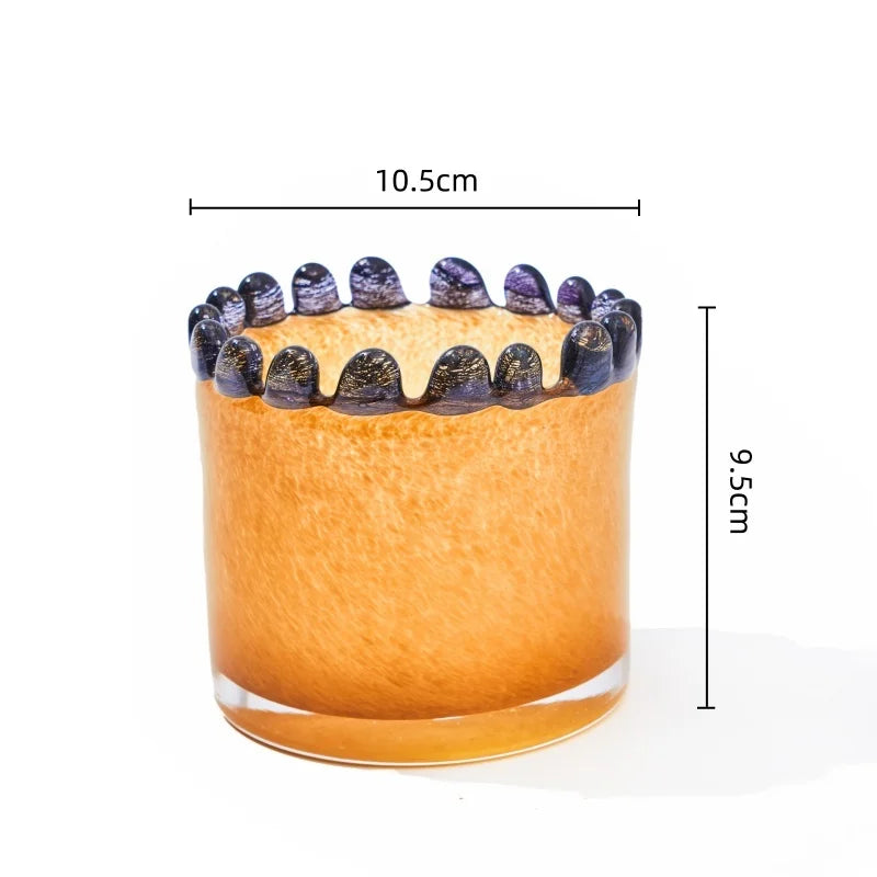 Afralia™ Glass Cylinder Vase with Colored Lace - Multi-purpose Desktop Storage & Decor Piece