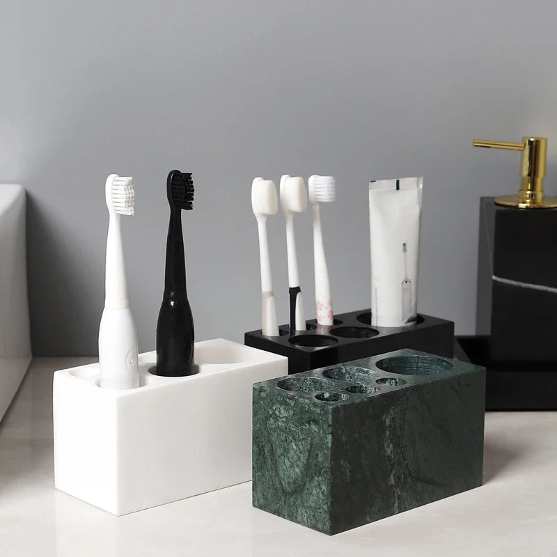 Marble Toothbrush Holder Cup Mug for Family Bathroom by Afralia™